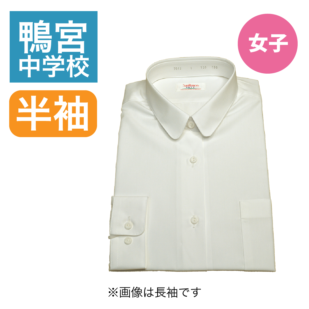 指定丸襟半袖ﾌﾞﾗｳｽ